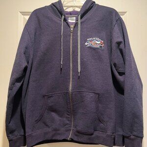 Navy Blue California Wave Zipper Hoodie XL